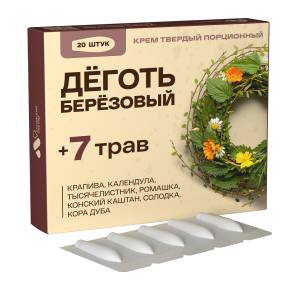 Свечи от геморроя Березовый деготь и 7 трав Алтайский нектар 20шт
