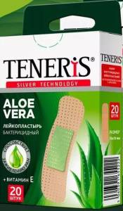 Лейкопластырь бактерицидный Teneris Aloe 7,6х1.9см 20шт